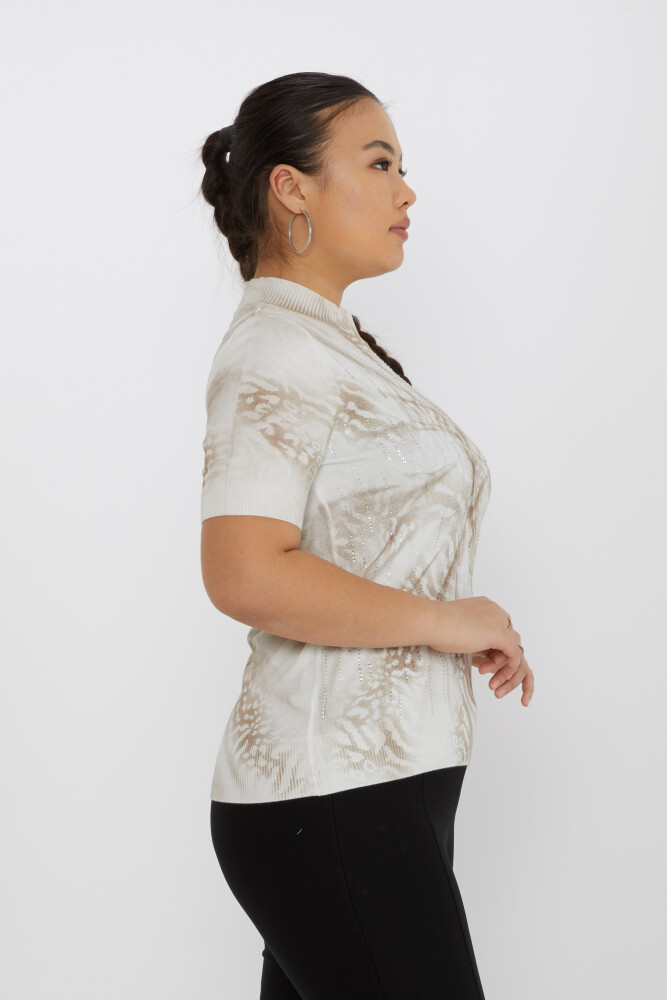 Tricotaj Pulover Batik Model Guler Ecru-Bej - 31235 | KAZEE (Set de 3 M-L-XL) - 3