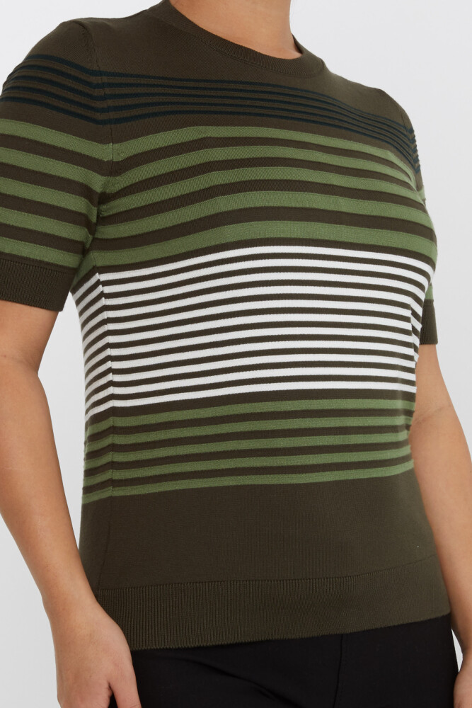 Tricoturi Pulover Dungi Maneca Scurta Kaki - 31273 | KAZEE (Set de 3 S-M-L) - 4