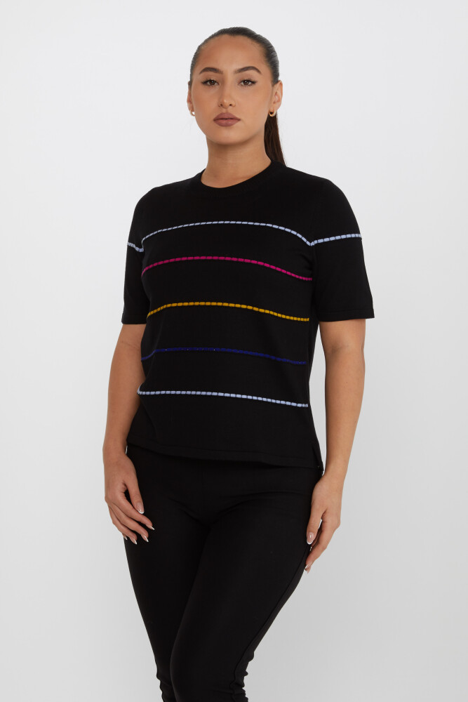 Tricoturi Pulover Decolteu Crew Maneca scurta Negru - 31659 | KAZEE (Set de 3 L-XL-2XL) - 2