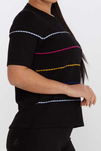 Tricoturi Pulover Decolteu Crew Maneca scurta Negru - 31659 | KAZEE (Set de 3 L-XL-2XL) - 4