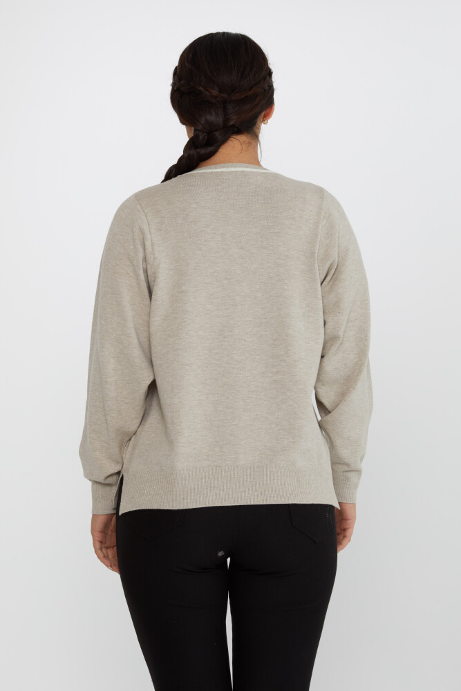 Tricoturi Pulover Decolteu V Maneca lunga Mink - 31649 | KAZEE (Set de 3 L-XL-2XL) - 5