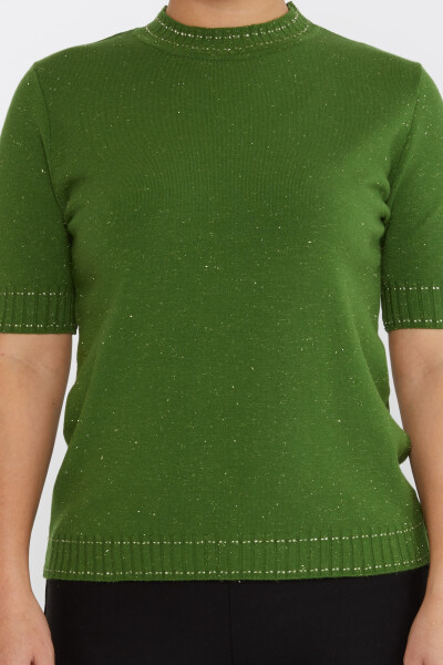 Tricoturi Pulover Maneca scurta Verde Sclipitor - 31626 | KAZEE (Set de 3 M-L-XL) - 3
