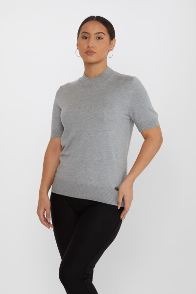 Tricoturi Pulover American Model Logo Gri - 16168 | KAZEE (Set de 4 L-XL-2XL-3XL) - 2