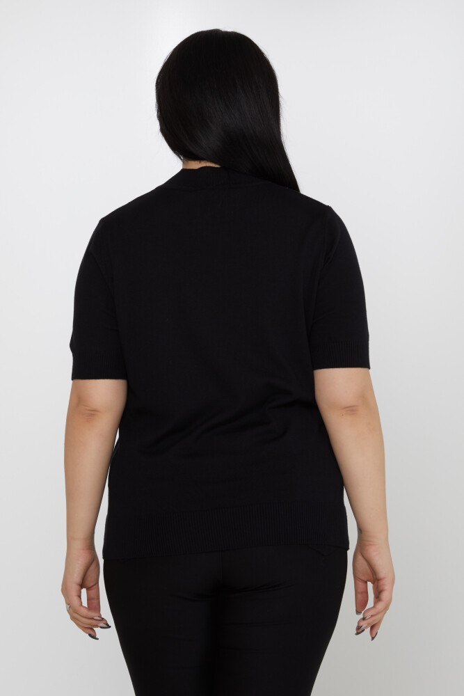 Tricoturi Pulover American Model Stone Brodat Negru - 31864 | KAZEE (Set de 4 L-XL-2XL-3XL) - 5