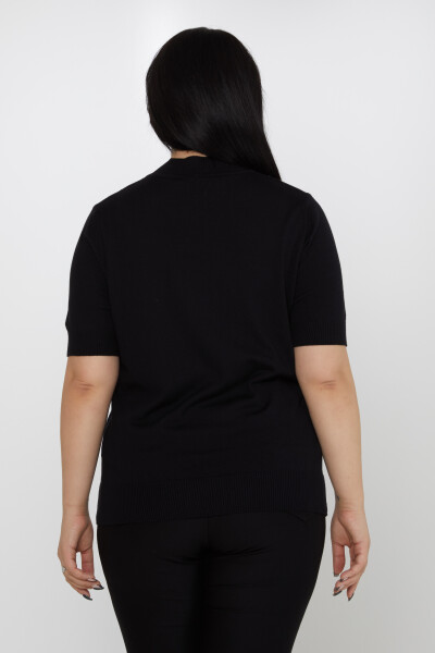 Tricoturi Pulover American Model Stone Brodat Negru - 31864 | KAZEE (Set de 4 L-XL-2XL-3XL) - 5