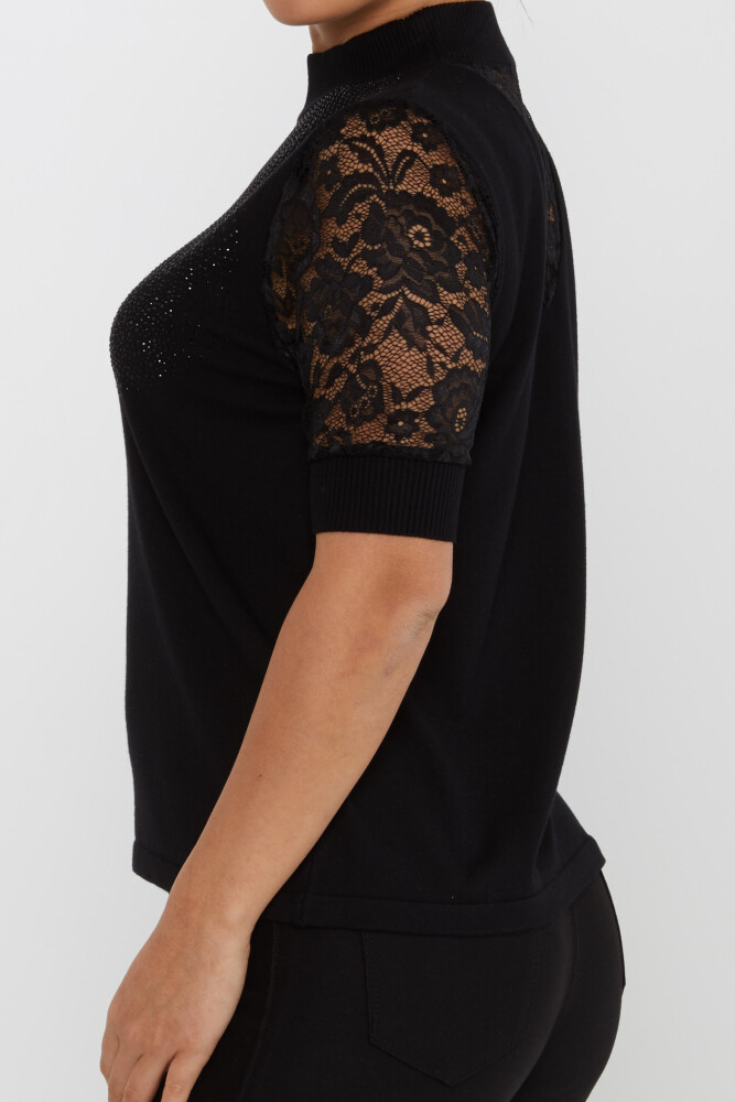 Tricoturi Pulover Dantela Maneca Pietra Brodata Negru - 30959 | KAZEE (Set de 4 M-L-XL-2XL) - 5