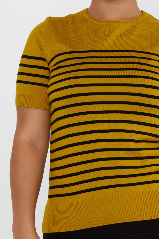 Tricoturi Pulover Dungi Maneca Scurta Mustar - 30396 | KAZEE (Set de 4 M-L-XL-2XL) - 4