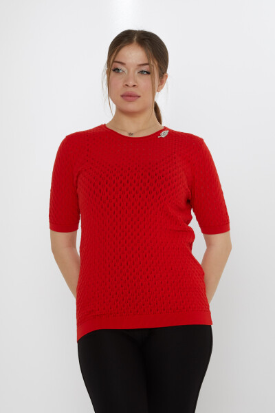 Tricoturi Pulover Leaf Brosa Rosie - 31811 | KAZEE (Set de 3 M-L-XL) - 2