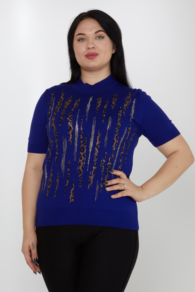 Tricoturi Pulover Leopard Stone Brodat Stand Guler Saxe - 31565 | KAZEE (Set de 3 M-L-XL) - 1