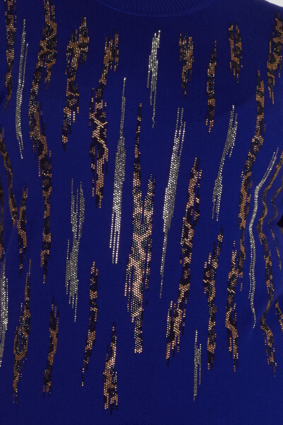 Tricoturi Pulover Leopard Stone Brodat Stand Guler Saxe - 31565 | KAZEE (Set de 3 M-L-XL) - 4