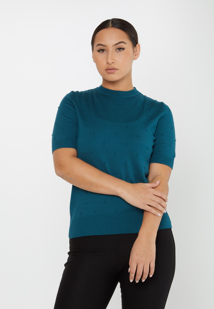 Tricotaj Pulover Maneca scurta Automodel Petrol - 30131 | KAZEE (Set de 4 M-L-XL-2XL) - 1