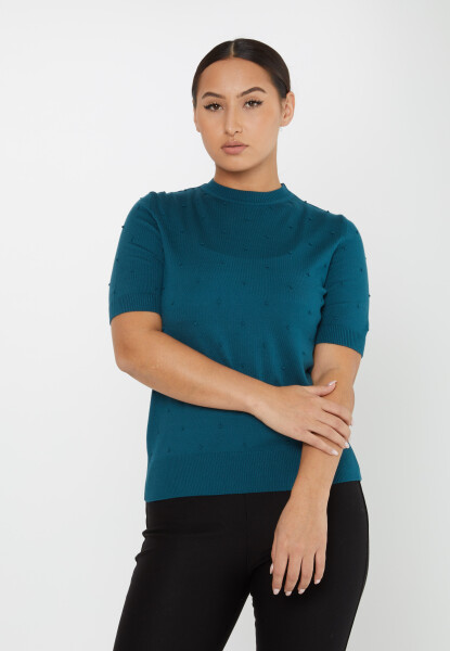 Tricotaj Pulover Maneca scurta Automodel Petrol - 30131 | KAZEE (Set de 4 M-L-XL-2XL) 