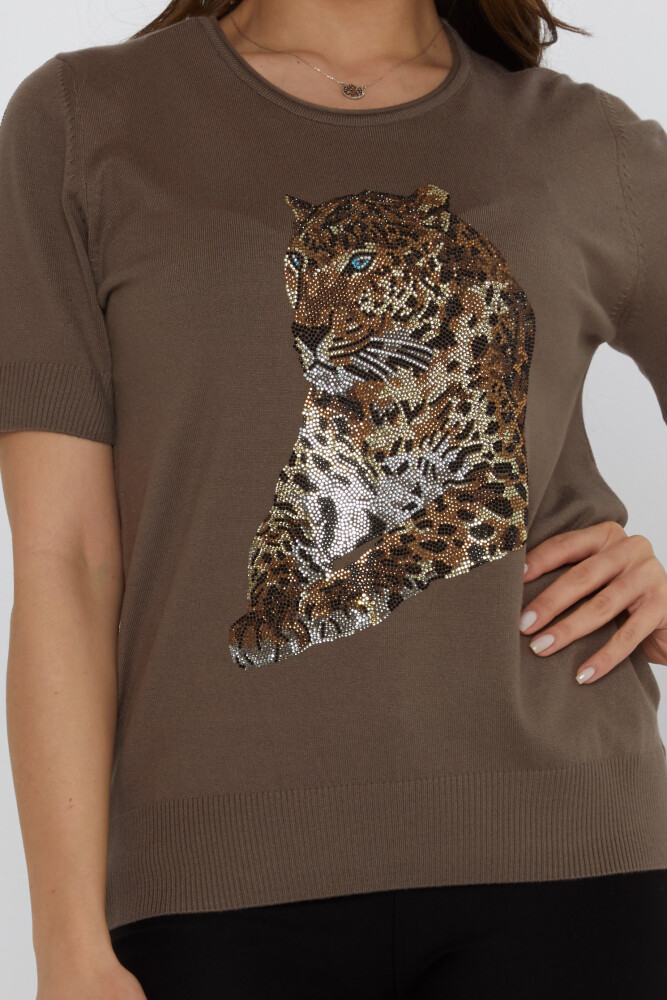 Tricoturi Pulover Tiger Stone Brodat American Model Mink - 31825 | KAZEE (Set de 3 L-XL-2XL) - 3