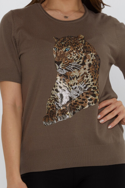 Tricoturi Pulover Tiger Stone Brodat American Model Mink - 31825 | KAZEE (Set de 3 L-XL-2XL) - 3