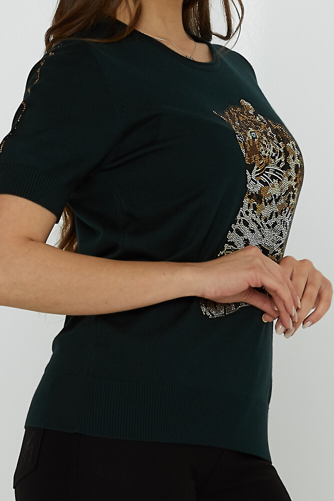 Tricoturi Pulover Tiger Stone Brodat American Model Oil - 31825 | KAZEE (Set de 3 L-XL-2XL) - 4