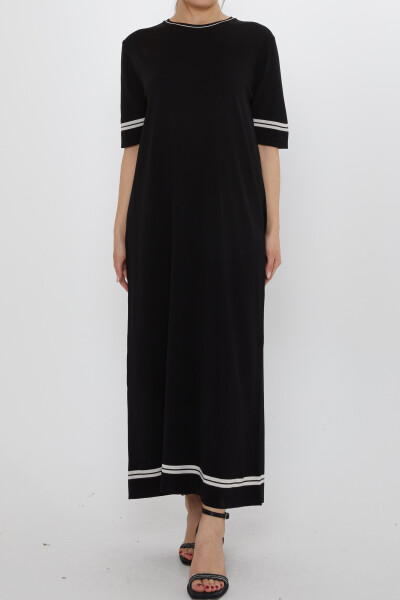 Triko Elbise Kısa Kollu Siyah - 31851 | KAZEE (2'li Set M-L) - 3