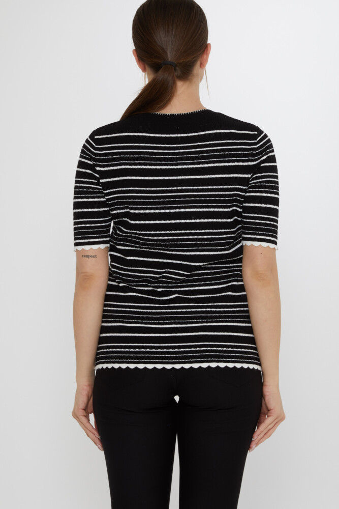 Triko Hırka Çizgi Desenli Siyah - 31784 | KAZEE (3'lü Set S-M-L) - 6