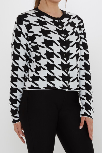 Triko Hırka Kazayağı Desenli Siyah - 31906 | KAZEE (2'li Set M-L) - 3