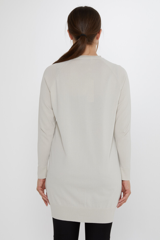 Triko Hırka Taşlı Düğmeli Açık Bej - 31846 | KAZEE (2'li Set L-XL) - 5