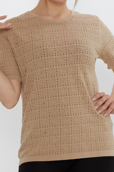 Triko Kazak Ajurlu Bej - 31822 | KAZEE (3'lü Set L-XL-2XL) - 3