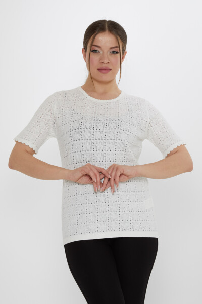 Triko Kazak Ajurlu Ekru - 31822 | KAZEE (3'lü Set L-XL-2XL) - Kazee