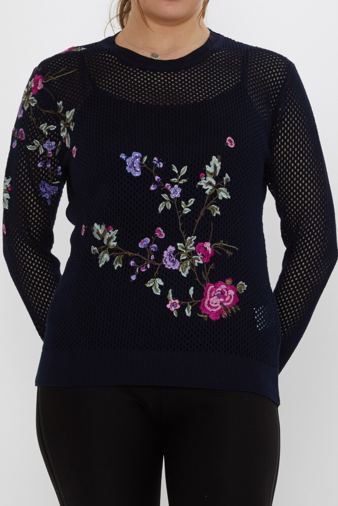 Triko Kazak Ajurlu Lacivert - 31163 | KAZEE (3'lü Set S-M-L) - 2