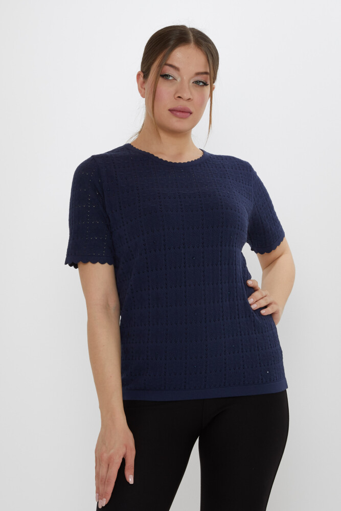 Triko Kazak Ajurlu Lacivert - 31822 | KAZEE (3'lü Set L-XL-2XL) - 2