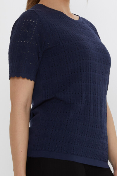 Triko Kazak Ajurlu Lacivert - 31822 | KAZEE (3'lü Set L-XL-2XL) - 4