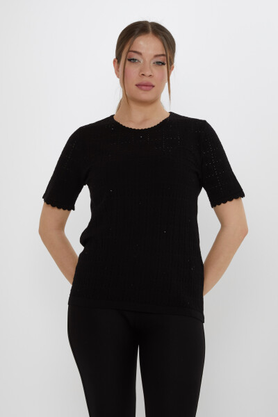 Triko Kazak Ajurlu Siyah - 31822 | KAZEE (3'lü Set L-XL-2XL) - Kazee