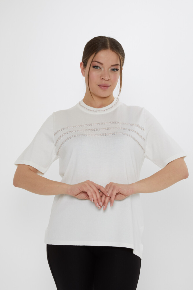 Triko Kazak Amerikan Model Ekru - 30352 | KAZEE (4'lü Set L-XL-2XL-3XL) - 1