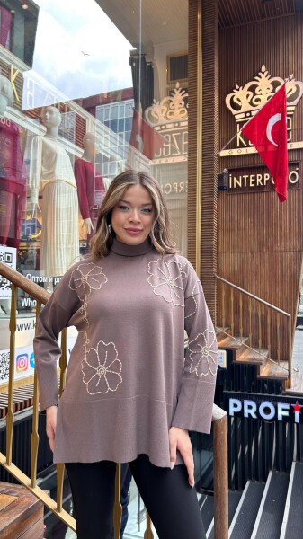 Triko Kazak Balıkçı Yaka Bej - 32251 | KAZEE (3'lü Set M-L-XL) - KAZEE