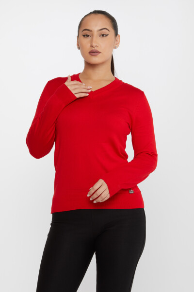 Triko Kazak Basic Kırmızı - 30256 | KAZEE (4'lü Set M-L-XL-2XL) - 2