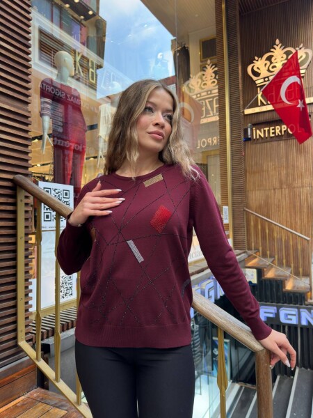 Triko Kazak Bisiklet Yaka Eflatun - 31874 | KAZEE (3'lü Set XL-2XL-3XL) - KAZEE