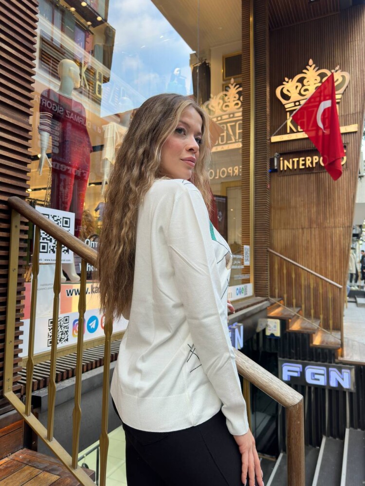 Triko Kazak Bisiklet Yaka Ekru - 31874 | KAZEE (3'lü Set XL-2XL-3XL) - 6