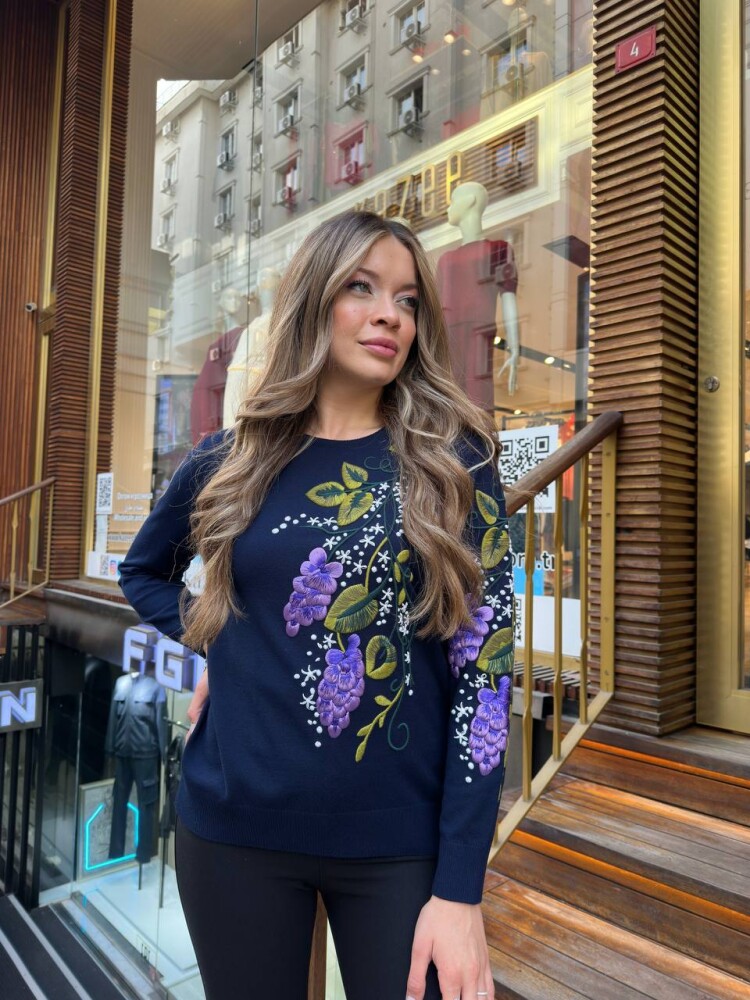 Triko Kazak Bisiklet Yaka Lacivert - 32253 | KAZEE (3'lü Set L-XL-2XL) - 1