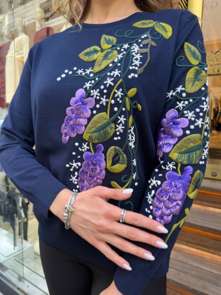 Triko Kazak Bisiklet Yaka Lacivert - 32253 | KAZEE (3'lü Set L-XL-2XL) - 4