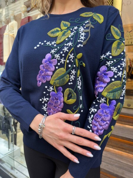 Triko Kazak Bisiklet Yaka Lacivert - 32253 | KAZEE (3'lü Set L-XL-2XL) - 4