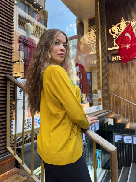 Triko Kazak Bisiklet Yaka Sarı - 31874 | KAZEE (3'lü Set XL-2XL-3XL) - 6