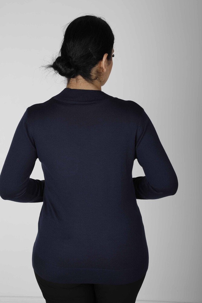 Triko Kazak Cep Taş Desenli Lacivert - 30473 | KAZEE (4'lü Set L-XL-2XL-3XL) - 5