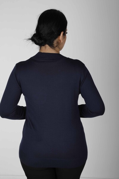 Triko Kazak Cep Taş Desenli Lacivert - 30473 | KAZEE (4'lü Set L-XL-2XL-3XL) - 5