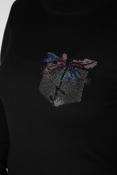 Triko Kazak Cep Taş Desenli Siyah - 30473 | KAZEE (4'lü Set L-XL-2XL-3XL) - 2