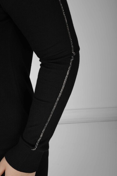 Triko Kazak Cep Taş Desenli Siyah - 30473 | KAZEE (4'lü Set L-XL-2XL-3XL) - 3