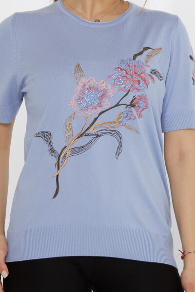 Triko Kazak Çiçek Nakışlı Mint- 31725 | KAZEE (3'lü Set L-XL-2XL) - 3