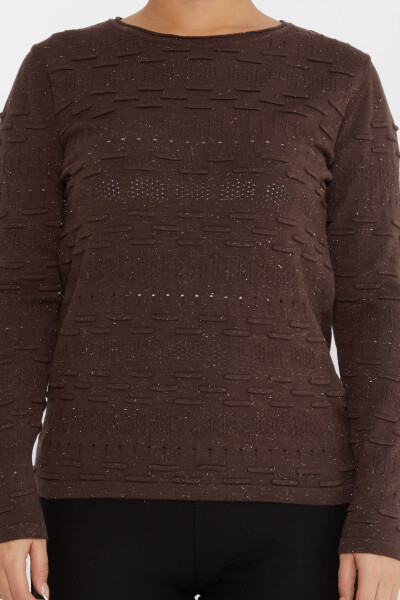 Triko Kazak Desenli Kahve - 31627 | KAZEE (3'lü Set M-L-XL) - 3