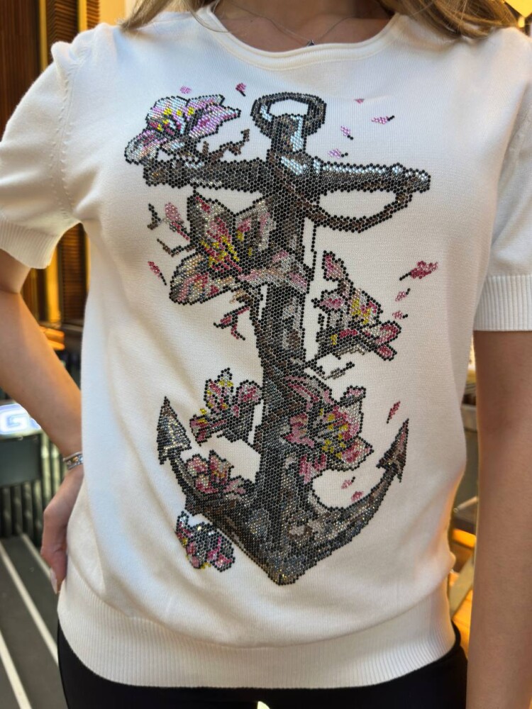 Triko Kazak Desenli Nakışlı Ekru - 31678 | KAZEE (3'lü Set M-L-XL) - 5