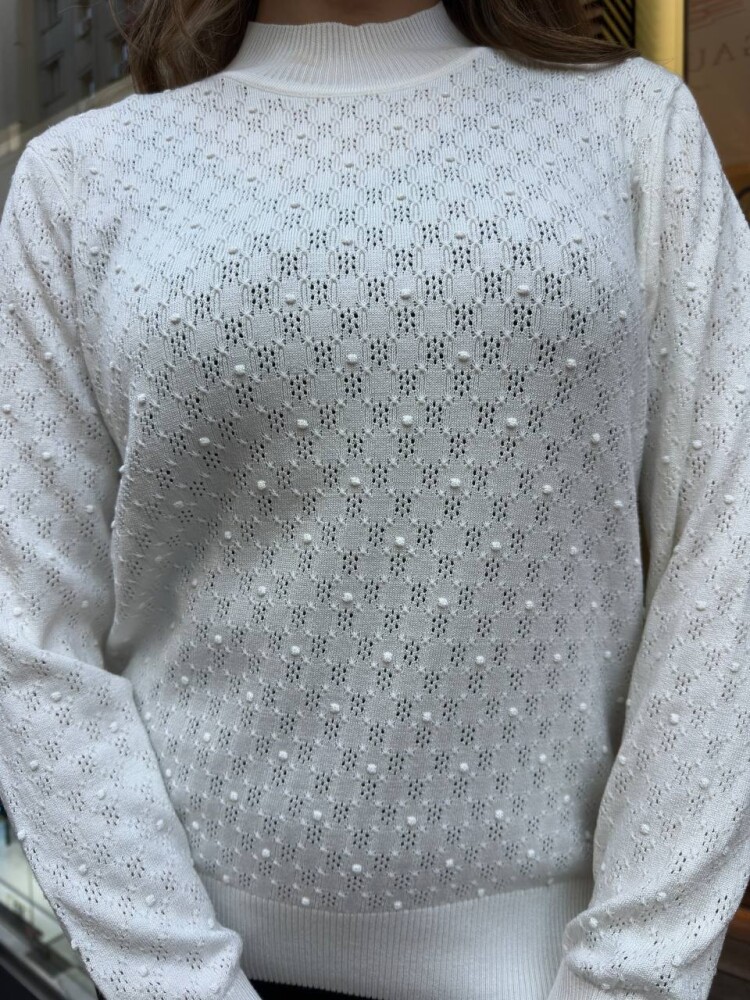 Triko Kazak Dik Yaka Ekru - 32101 | KAZEE (3'lü Set M-L-XL) - 4