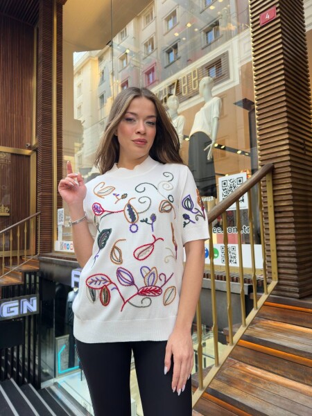 Triko Kazak Dik Yaka Ekru - 32194 | KAZEE (3'lü Set L-XL-2XL) - 3