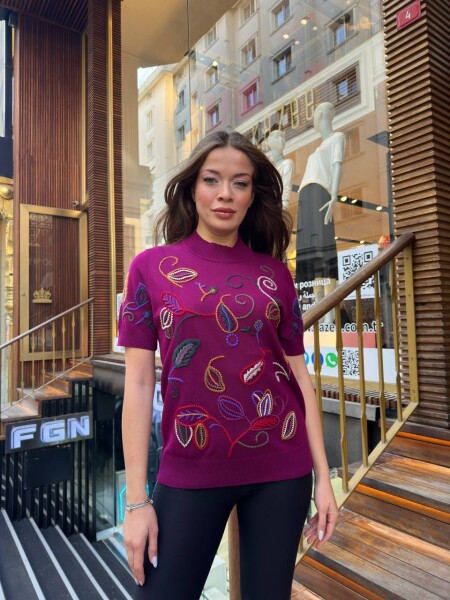 Triko Kazak Dik Yaka Fuşya - 32194 | KAZEE (3'lü Set L-XL-2XL) - 3