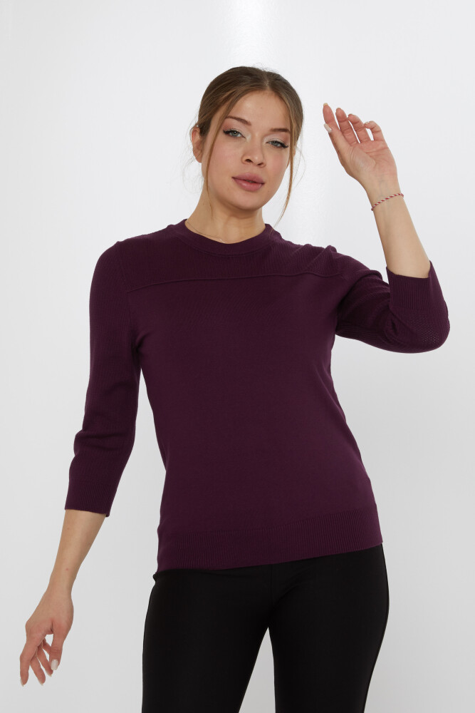 Triko Kazak Dik Yaka Mor - 30258 | KAZEE (3'lü Set S-M-L) - 1