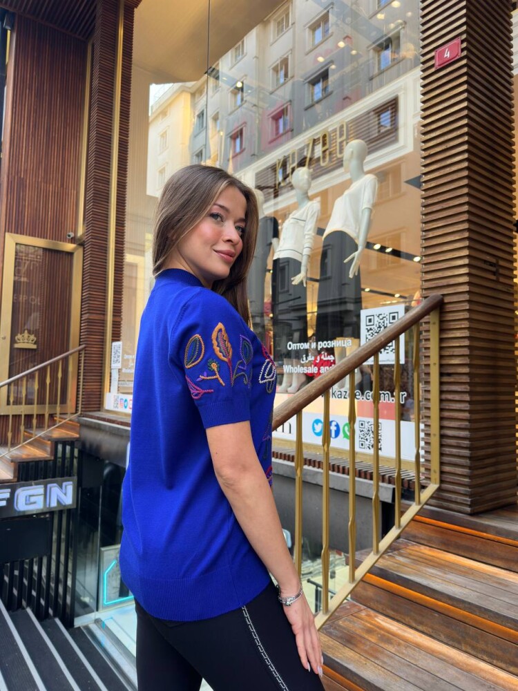 Triko Kazak Dik Yaka Saks - 32194 | KAZEE (3'lü Set L-XL-2XL) - 4